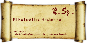 Mikolovits Szabolcs névjegykártya