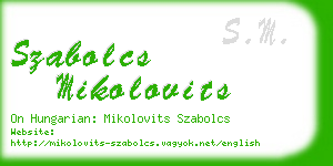 szabolcs mikolovits business card